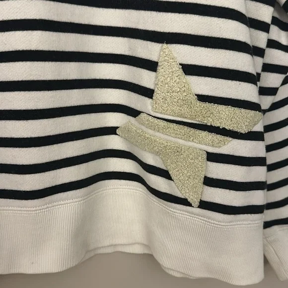 Tuckernuck Striped Natasha Logo Crew Neck Pullover Sweatshirt Sz Medium Sporty - Picture 4 of 9